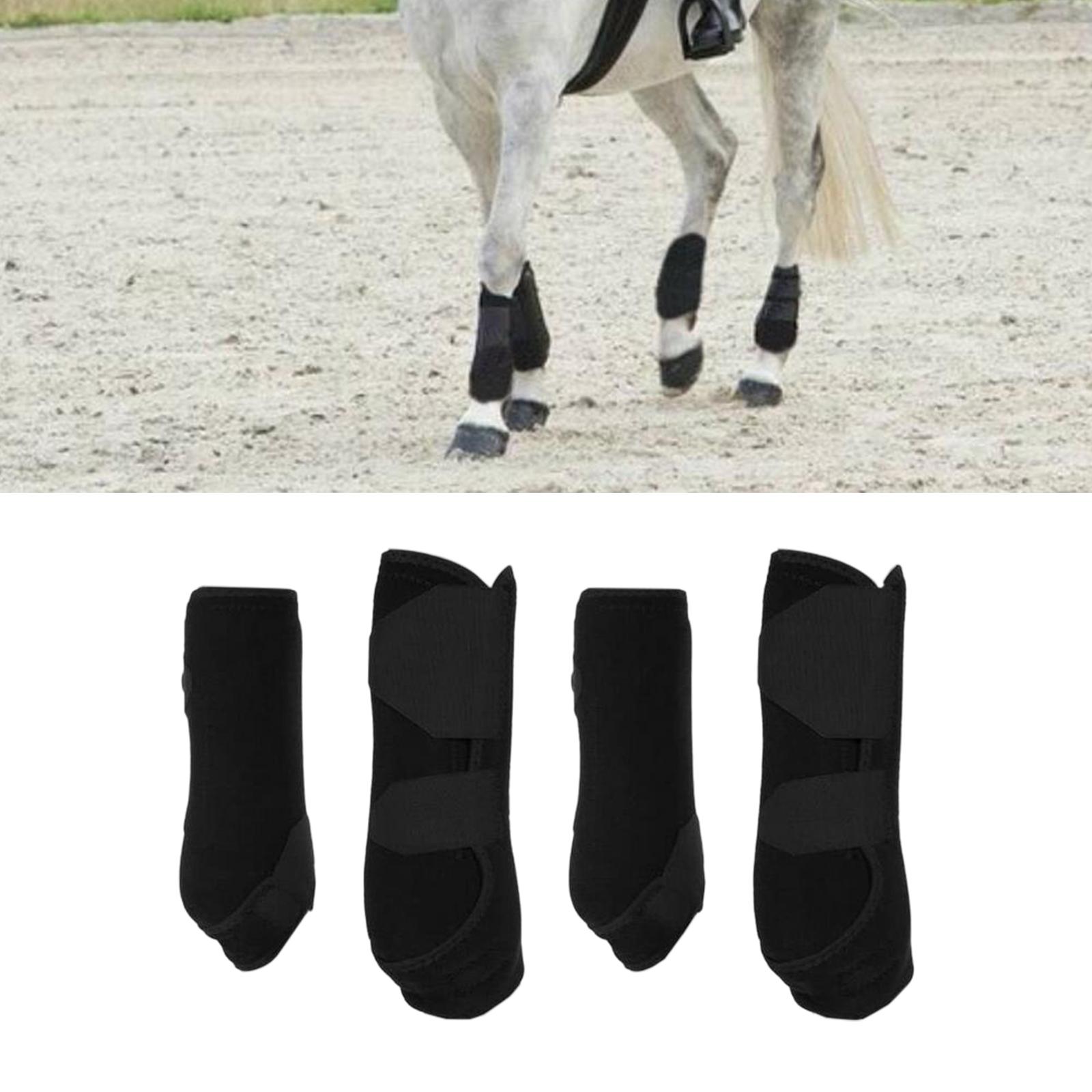 4x Horse Boots Leg Wraps Protector Front Hind Legs Guard Neoprene Horse Support Legs Protection Gears for Equestrian Accessories
