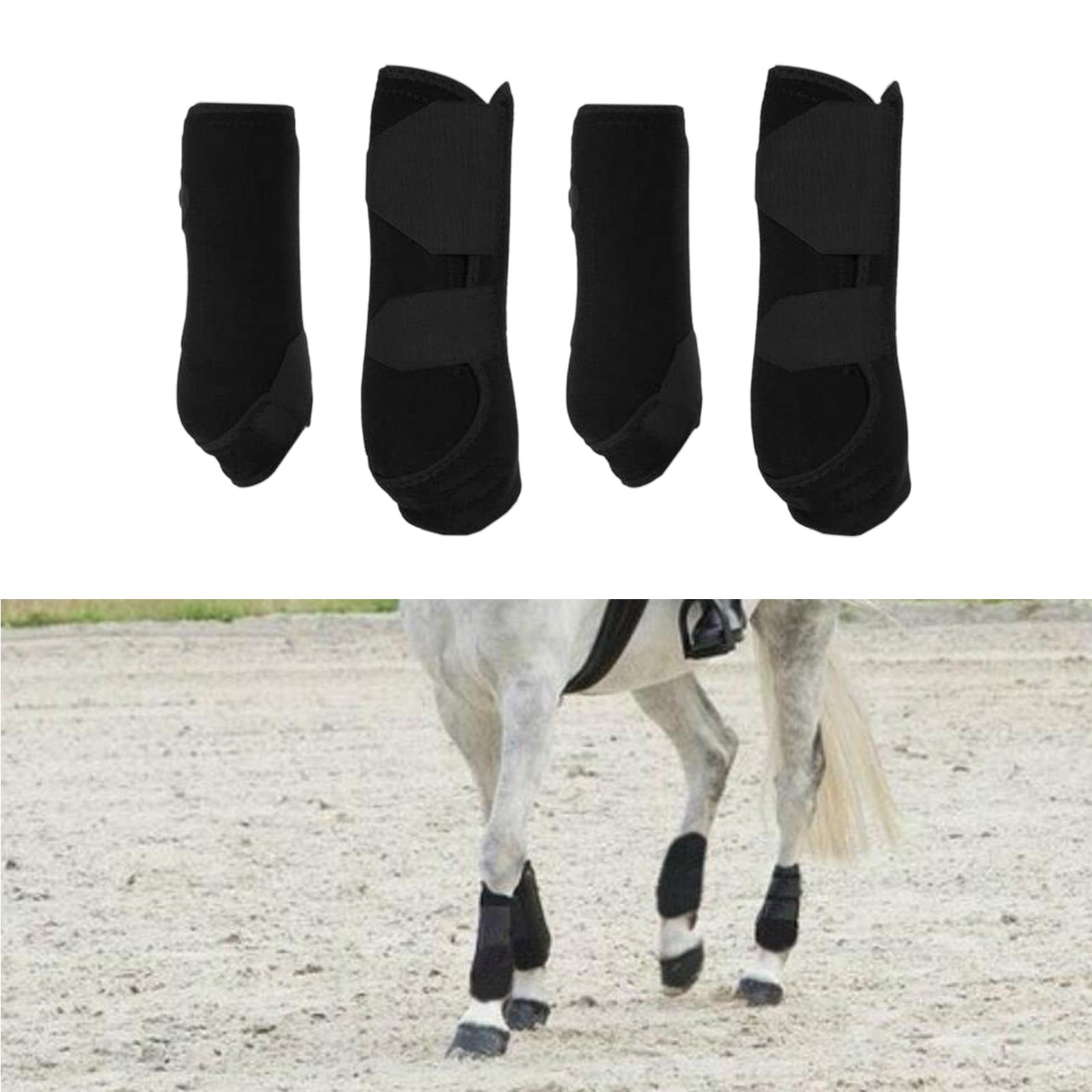 4x Horse Boots Leg Wraps Protector Front Hind Legs Guard Neoprene Horse Support Legs Protection Gears for Equestrian Accessories