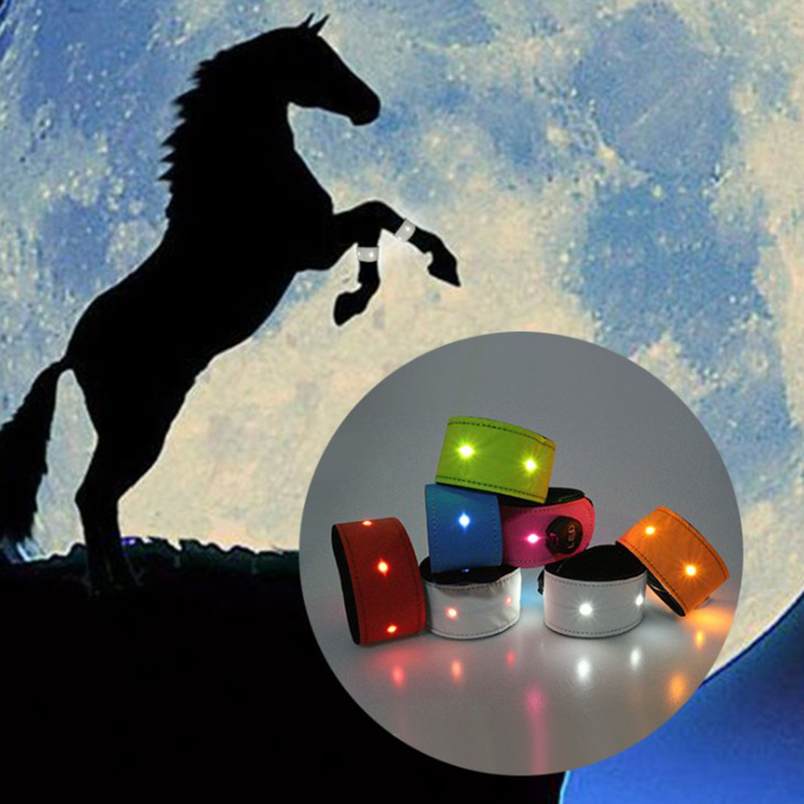 LED Luminous Horse Leg Protection Belt Luminous Equipment Reflective Leg Ankle Strap Night Walking Horse Riding